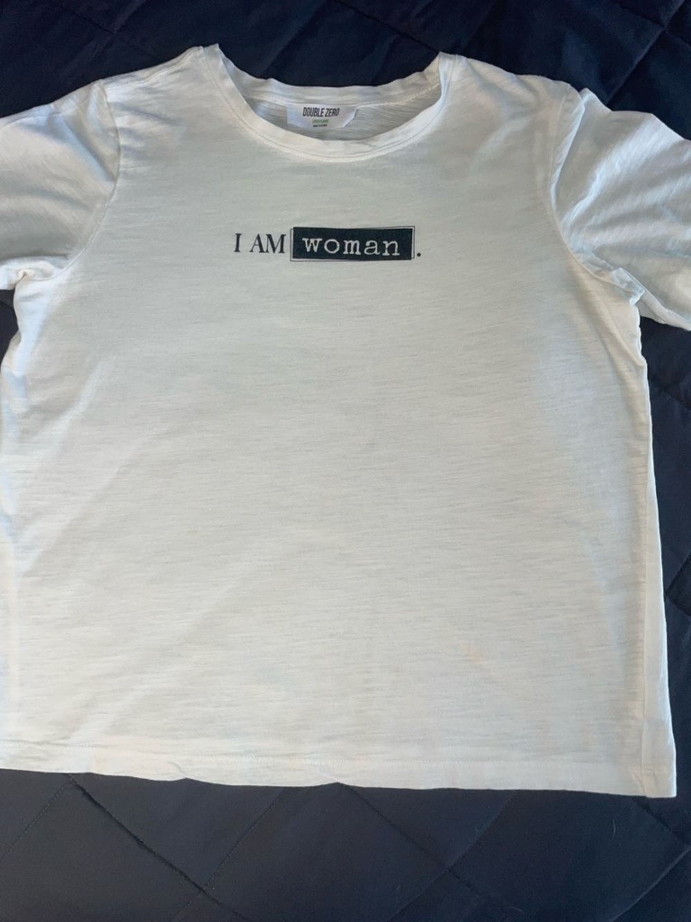 Double Zero White Tee with Black Text